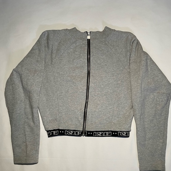 Grey cropped Ksubi jacket sweatshirt - Picture 1 of 6